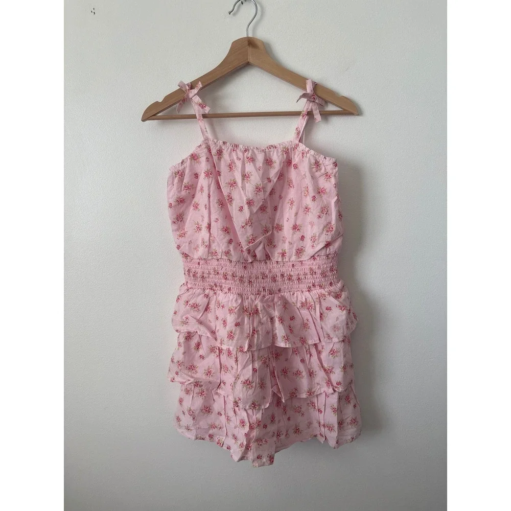 The Children's Place Girls Floral Smocked Tiered Dress – Pink – Size XL –‎ NWT